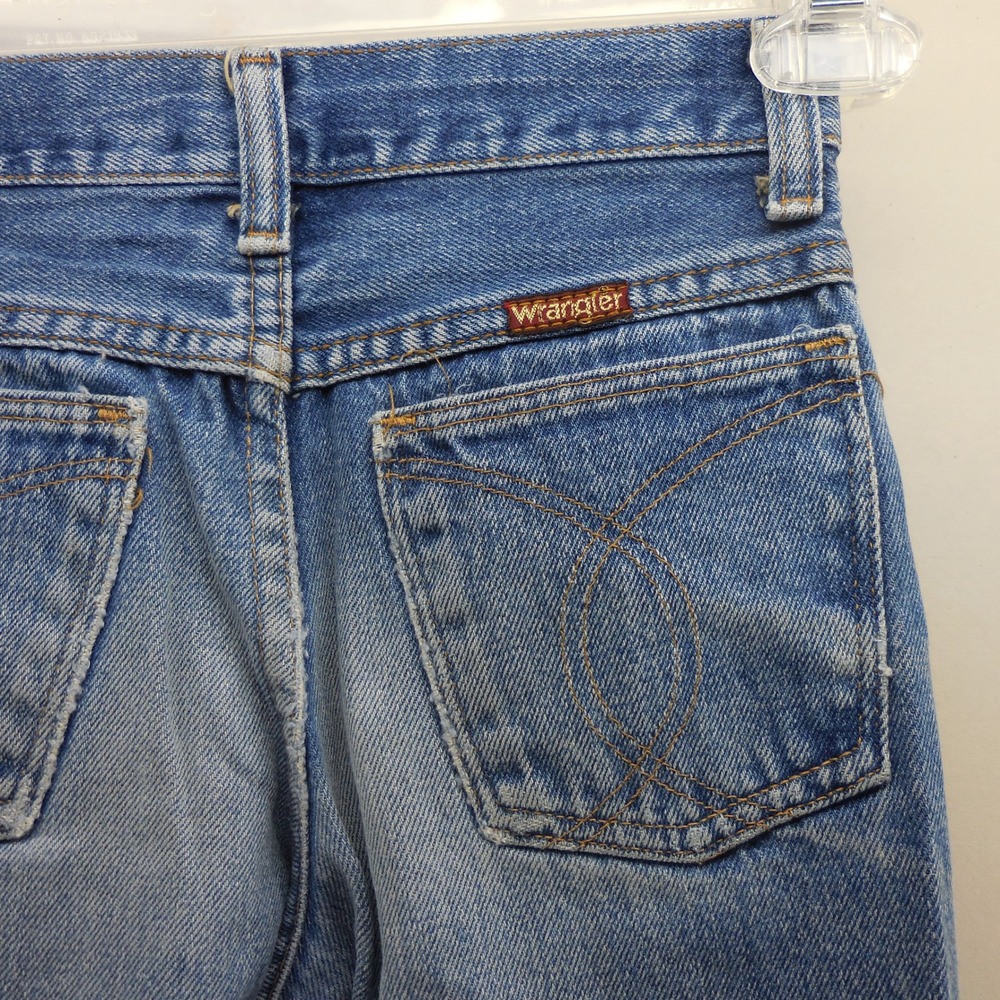 Vintage Wrangler Youth Jeans 10 Regular Made in USA Blue Thrashed 22x23 595BSWR